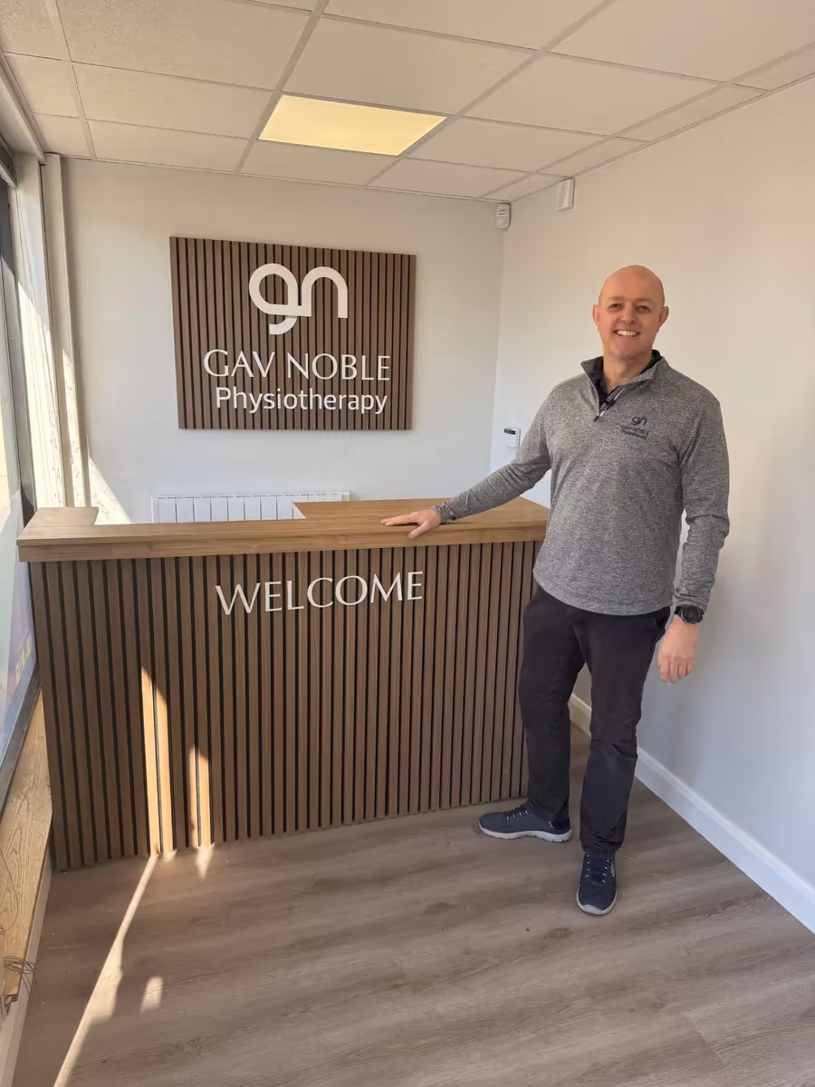 The reception area at Gav Noble Physiotherapy in Lisburn